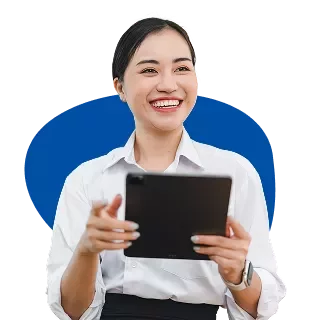 A Woman holding a notebook